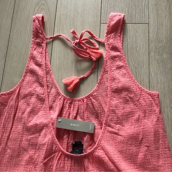 NWT J. Crew Beach Cover Up Tunic Dress in Salmon/ Neon Orange Size XS - Picture 4 of 7